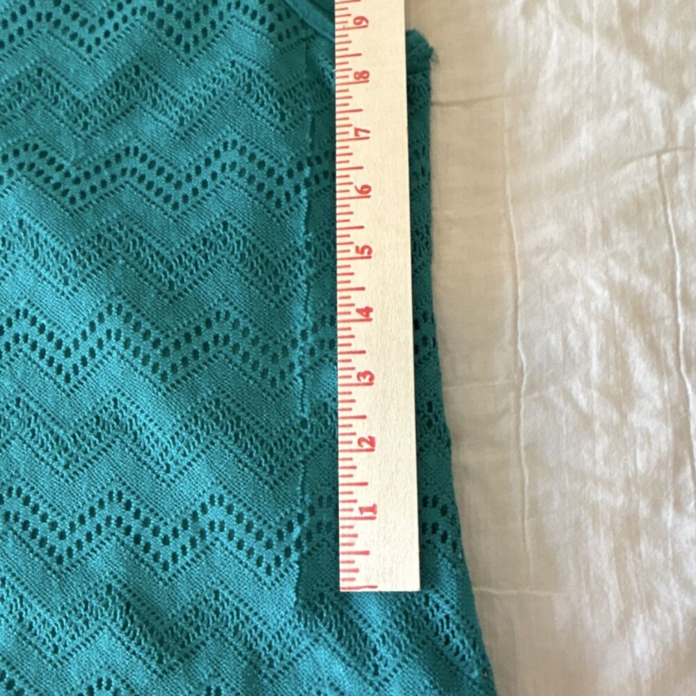 New Directions Teal Chevron Lace Sleeveless Tank Top XL Women’s - Picture 4 of 9